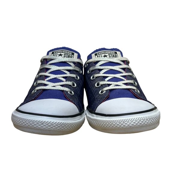 Converse All Star Girl’s Purple Sparkle Low Top Lace Up Oxford Sneakers Size 4 - Picture 2 of 8